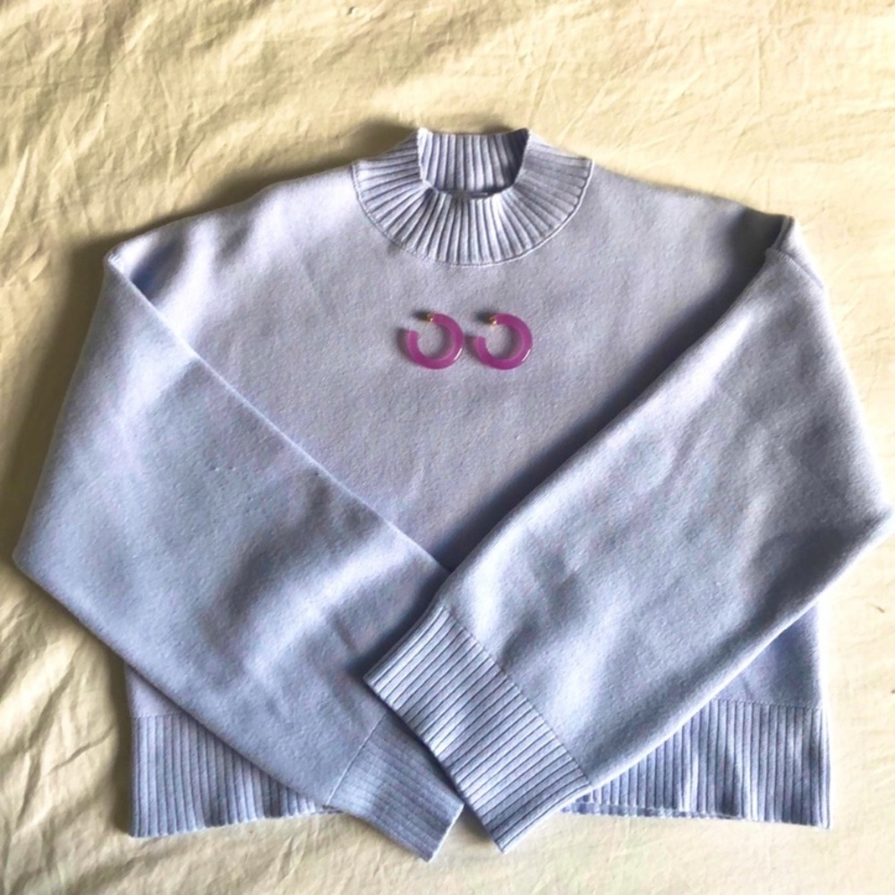 Lilac high neck wide arms warm ZARA sweater